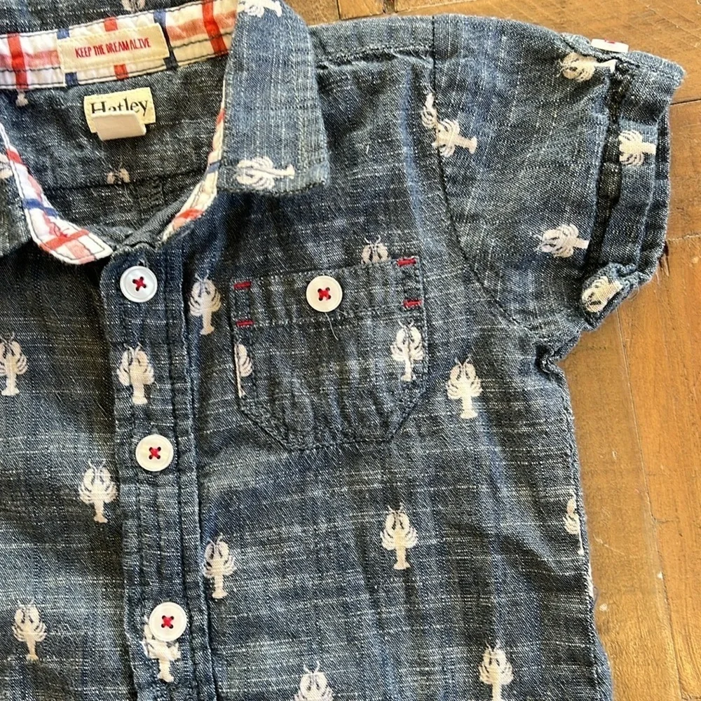 Hatley chambray lobster print romper